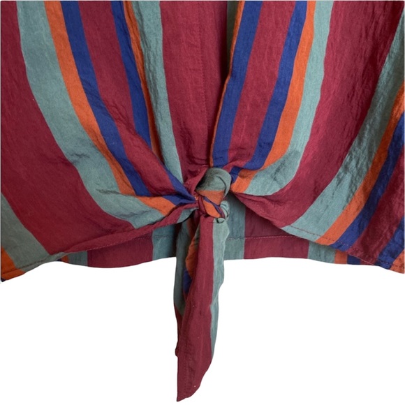 Madewell Button Back Tie Tee in Rosalinda Stripe - Picture 3 of 7